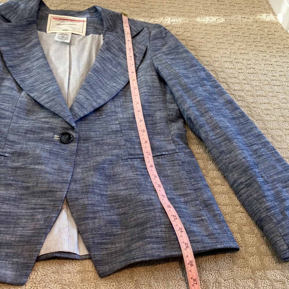 Fabulous navy with white lines Anthropologie Cartonnier cotton/spandex jacket - Picture 11 of 15